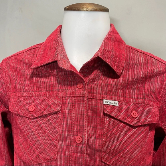 Columbia Women's Standard Times Two Corduroy Long Sleeve Shirt, Red Plaid, XS - Picture 4 of 16